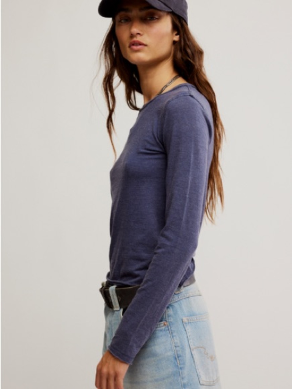 FREE PEOPLE NOVA LONG SLEEVE TEE PEACOAT